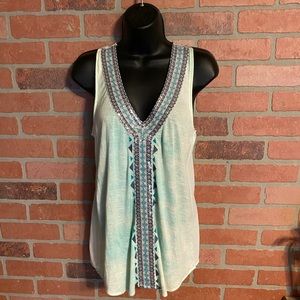 NWT Miss Me Mint Sequin Aztec Tank Size S